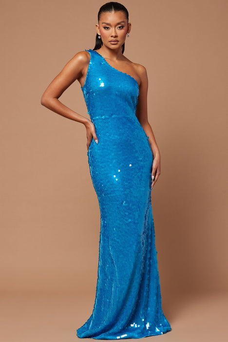 Raining Glitter Sequin Mini Dress - Turquoise, Fashion Nova, Dresses