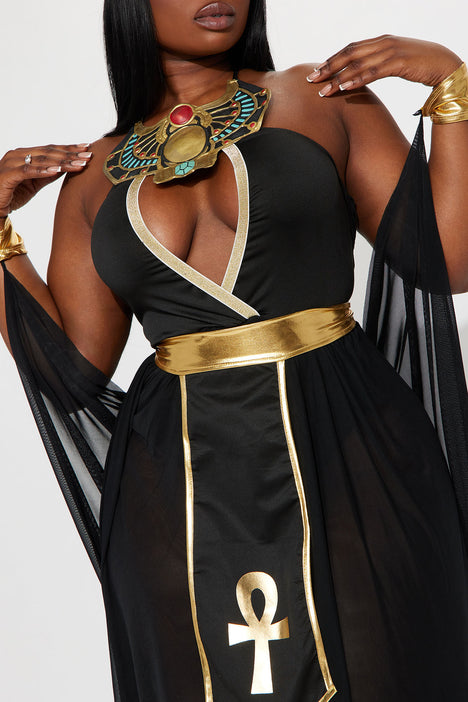 Jewel Of The Nile Egyptian Goddess 3 Piece Costume Set - Black/Gold, Fashion Nova, Costumes