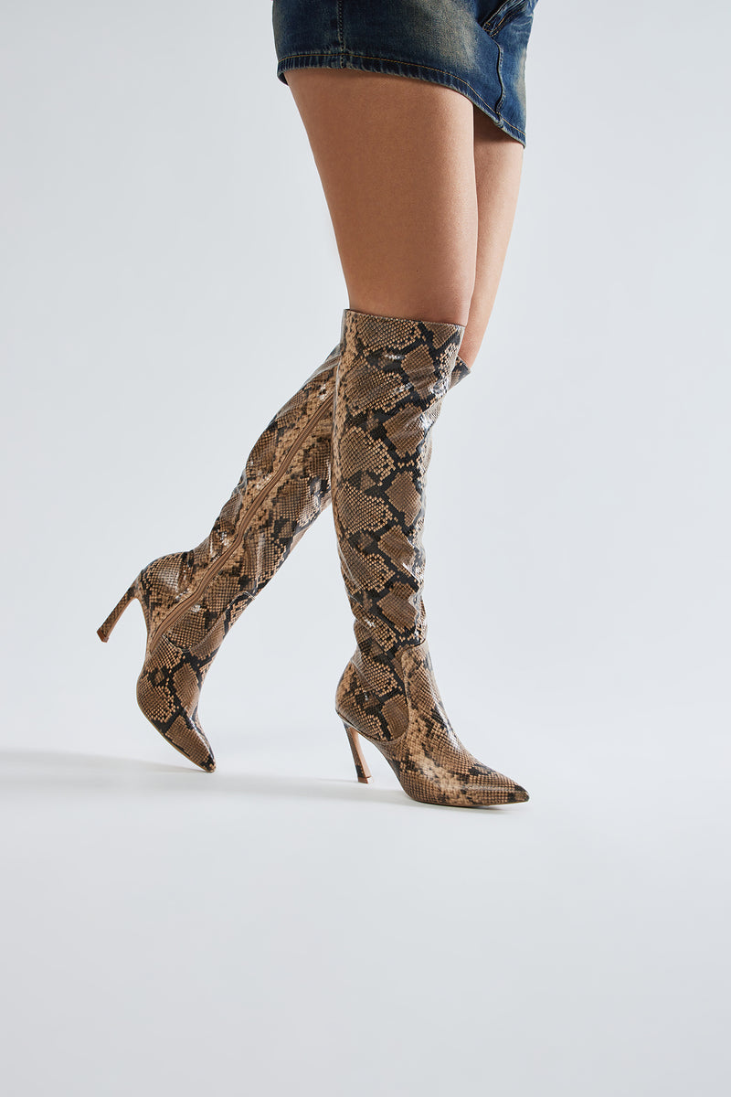 Wild Card Knee High Boots - Natural/Combo | Fashion Nova, Shoes ...