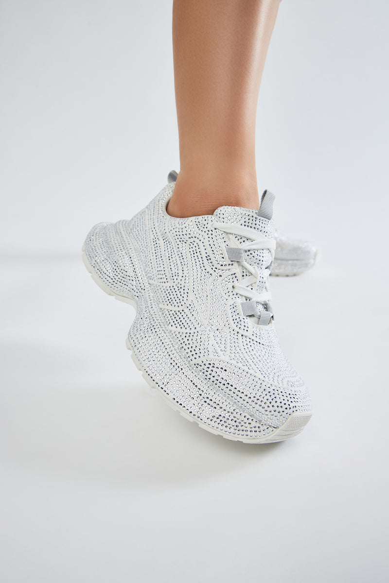 Amber Rhinestone Sneakers - White | Fashion Nova, Shoes | Fashion Nova