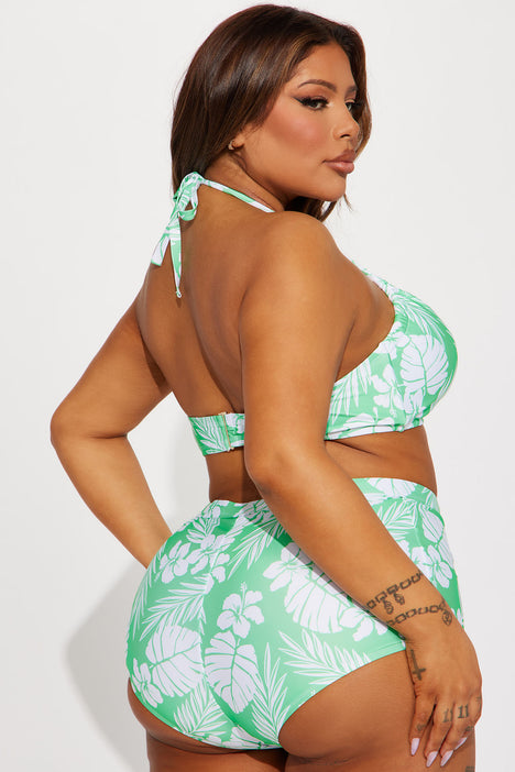 Had Me At Aloha 2 Piece Boyshort Bikini - Green/combo