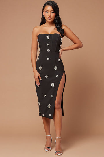 Monalisa Pearl Bandage Midi Dress