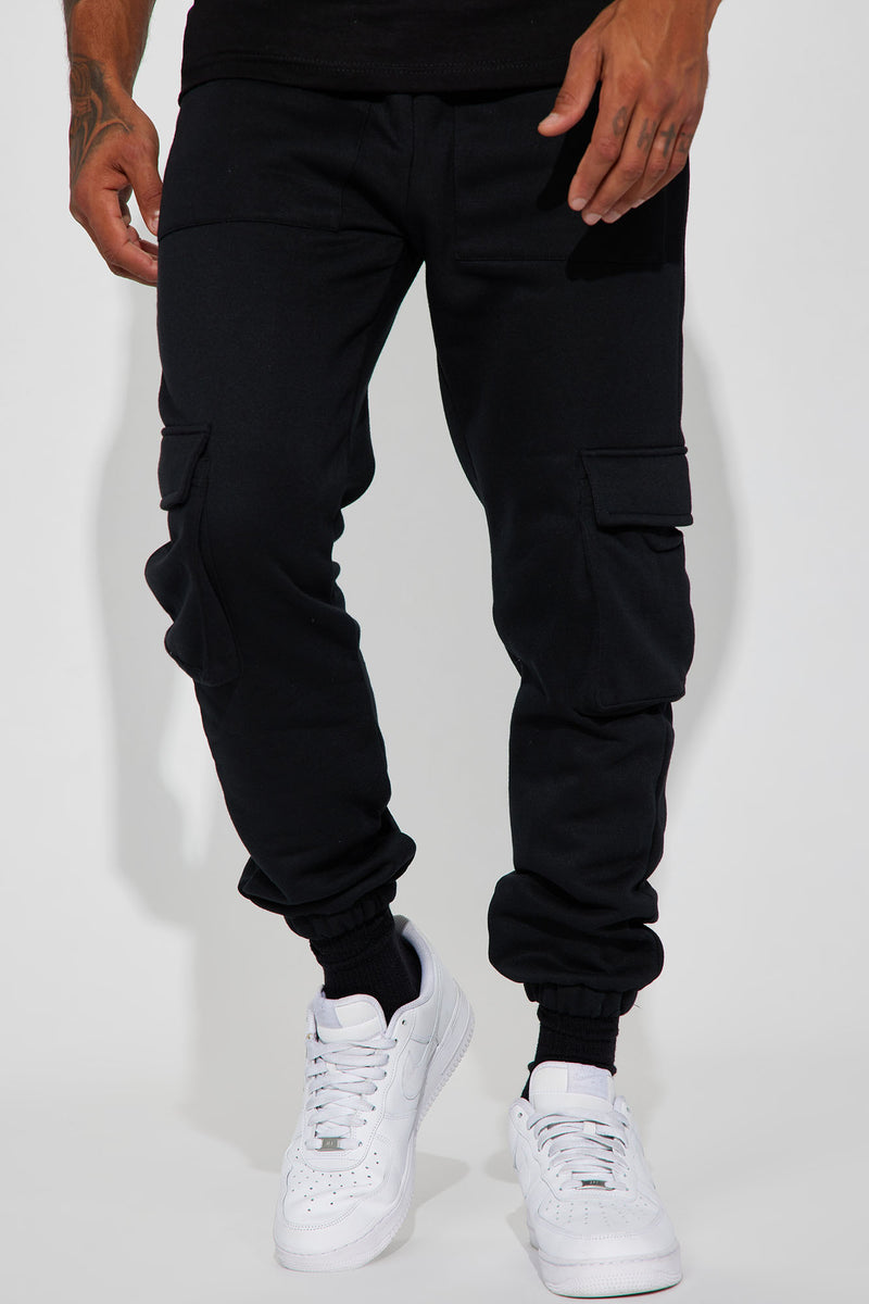 Link Up Cargo Sweatpant - Black | Fashion Nova, Mens Fleece Bottoms ...