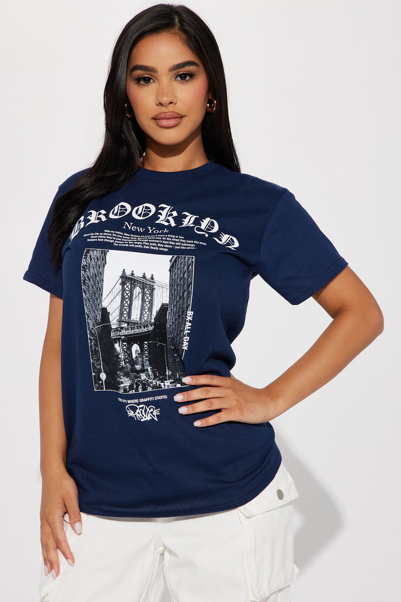 Brooklynn New York Graphic Tshirt - Navy | Fashion Nova, Screens Tops ...