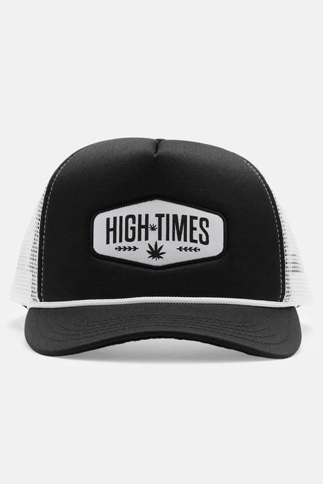 High Times Trucker Hat - Black, Fashion Nova, Mens Accessories