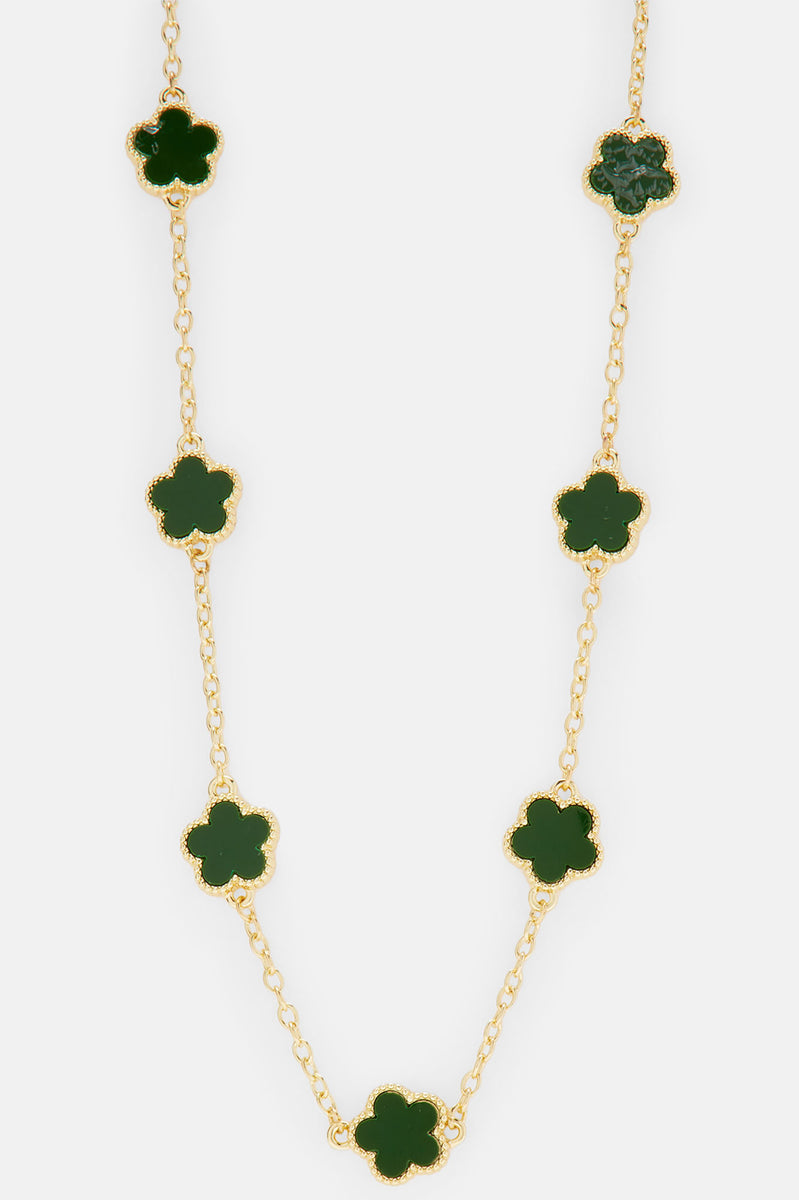 Iced Multi Clover Chain Necklace - Gold/Green | Fashion Nova, Mens ...
