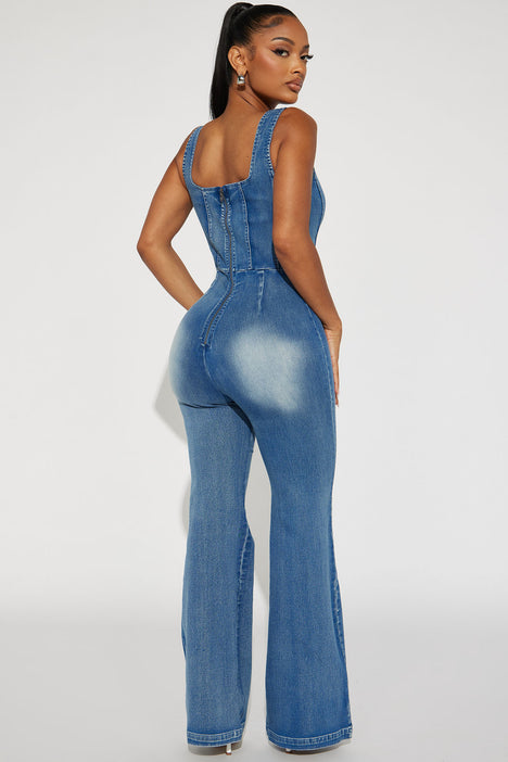 Your Muse Denim Jumpsuit - Denim | Fashion Nova, Jumpsuits