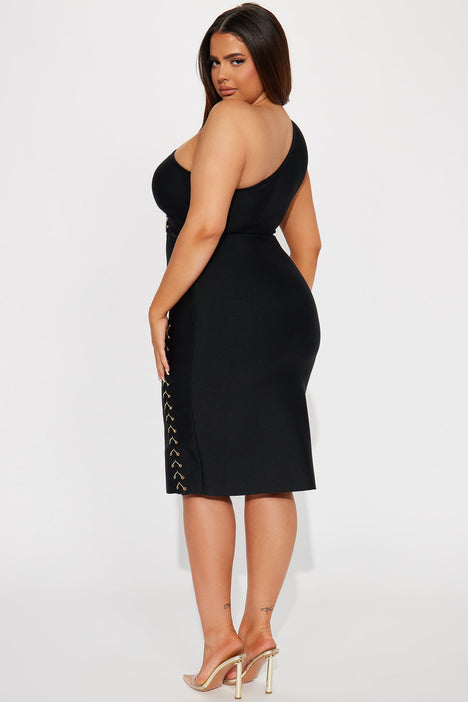 Ambitious Bandage Midi Dress - Black