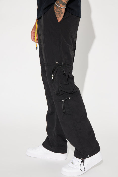 Nova Pants Black Nylon Homie Cargo | Act | Fashion Mens Drawstring Nova, Pants - Fashion Like