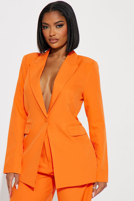 Buy Orange Tangerine Viva Blazer & Bralette for Women Online
