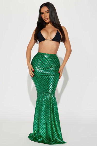 Beautiful Sea Creature Mermaid Skirt Costume Starter - Green