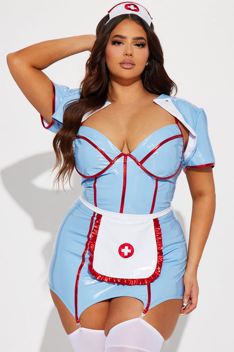 Hot Flash Nurse 4 Piece Costume Set - White/combo, Fashion Nova, Womens  Costumes