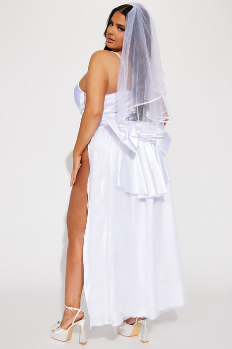  Leg Avenue Women's Blushing Bride Costume, White/White
