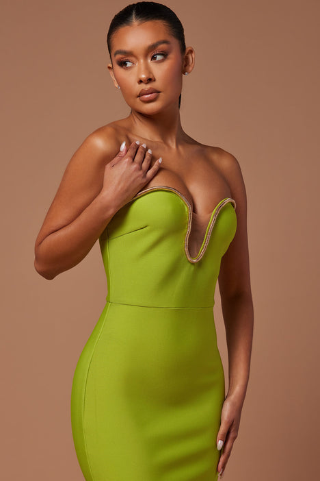Alina Bandage Gown - Chartreuse, Fashion Nova, Luxe