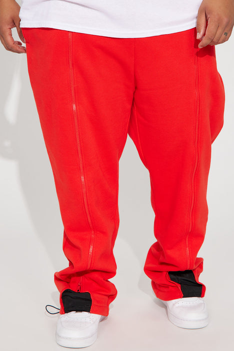 Tyson Skinny Stacked Flare Sweatpant - Red, Fashion Nova, Mens Fleece  Bottoms
