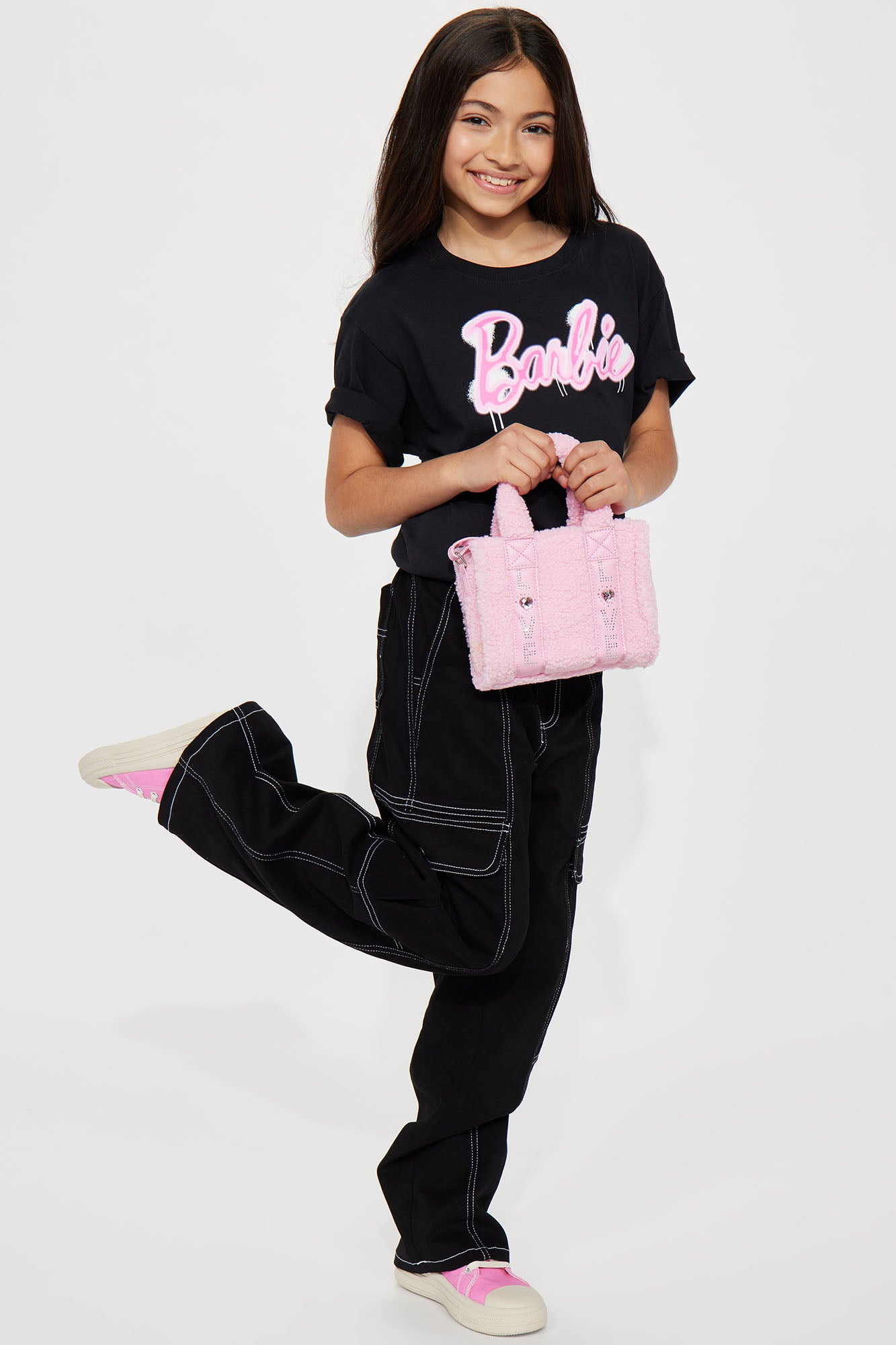 Kids' Mini Barbie Jersey Tee Shirt in Hot Pink Size 14/16 by Fashion Nova