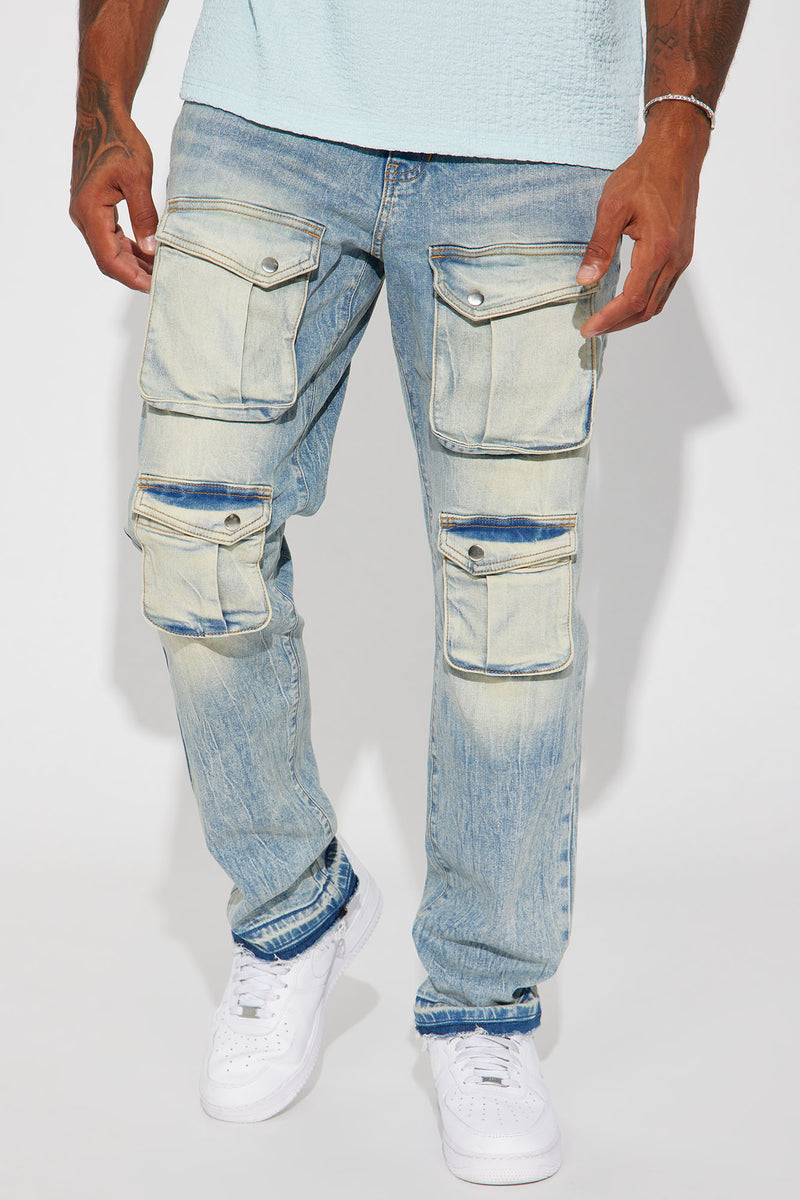 I've Got You Cargo Straight Jeans - Vintage Blue Wash | Fashion Nova ...