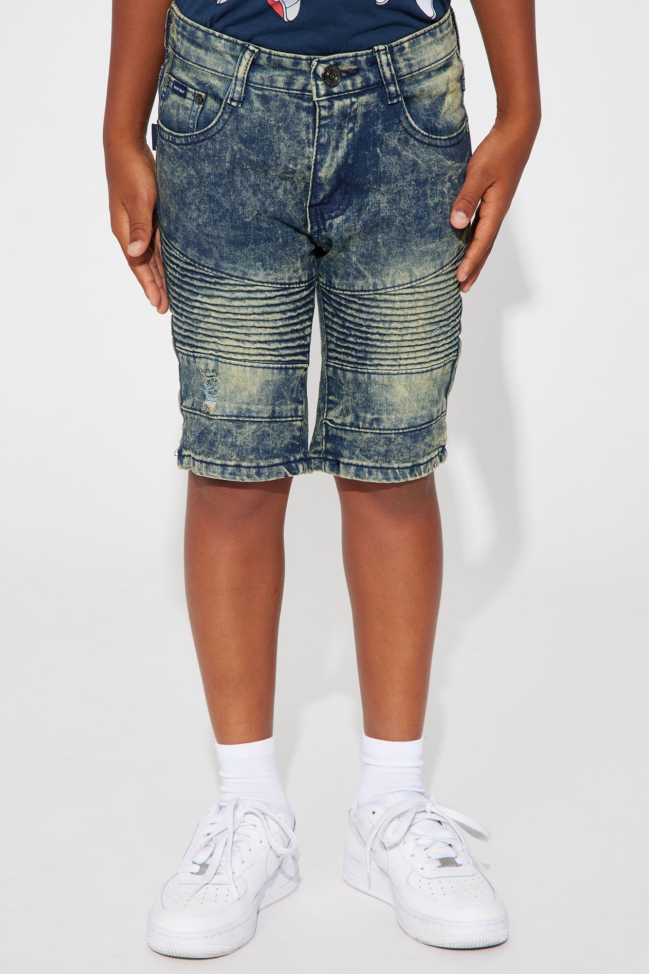 Denim clearance moto shorts