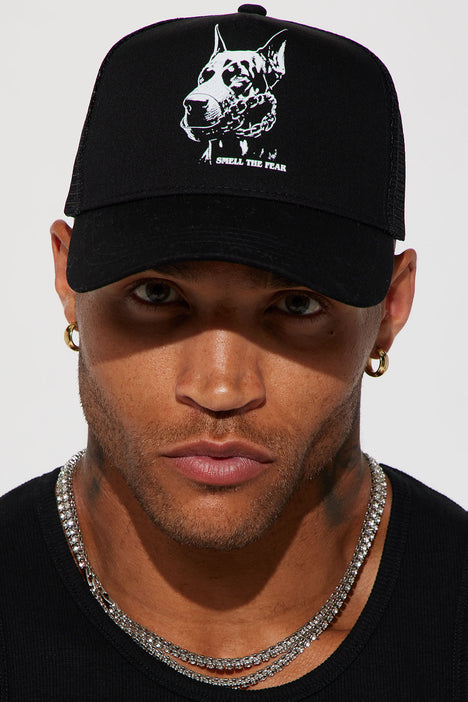 NY Trucker Hat - Black/Black, Fashion Nova, Mens Accessories