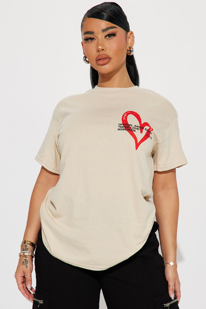 Mi Amor Graphic Tshirt - Taupe | Fashion Nova, Screens Tops and Bottoms ...