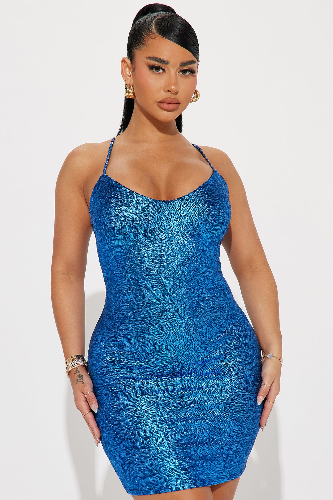 Piper Wrap Mini Dress - Blue, Fashion Nova, Dresses
