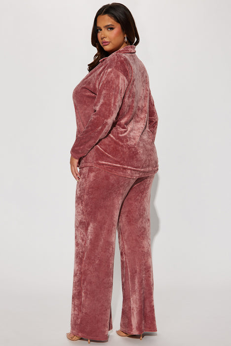 Fila Women's Valery Mid Rise Drawstring Velour Pants Purple Size 2X