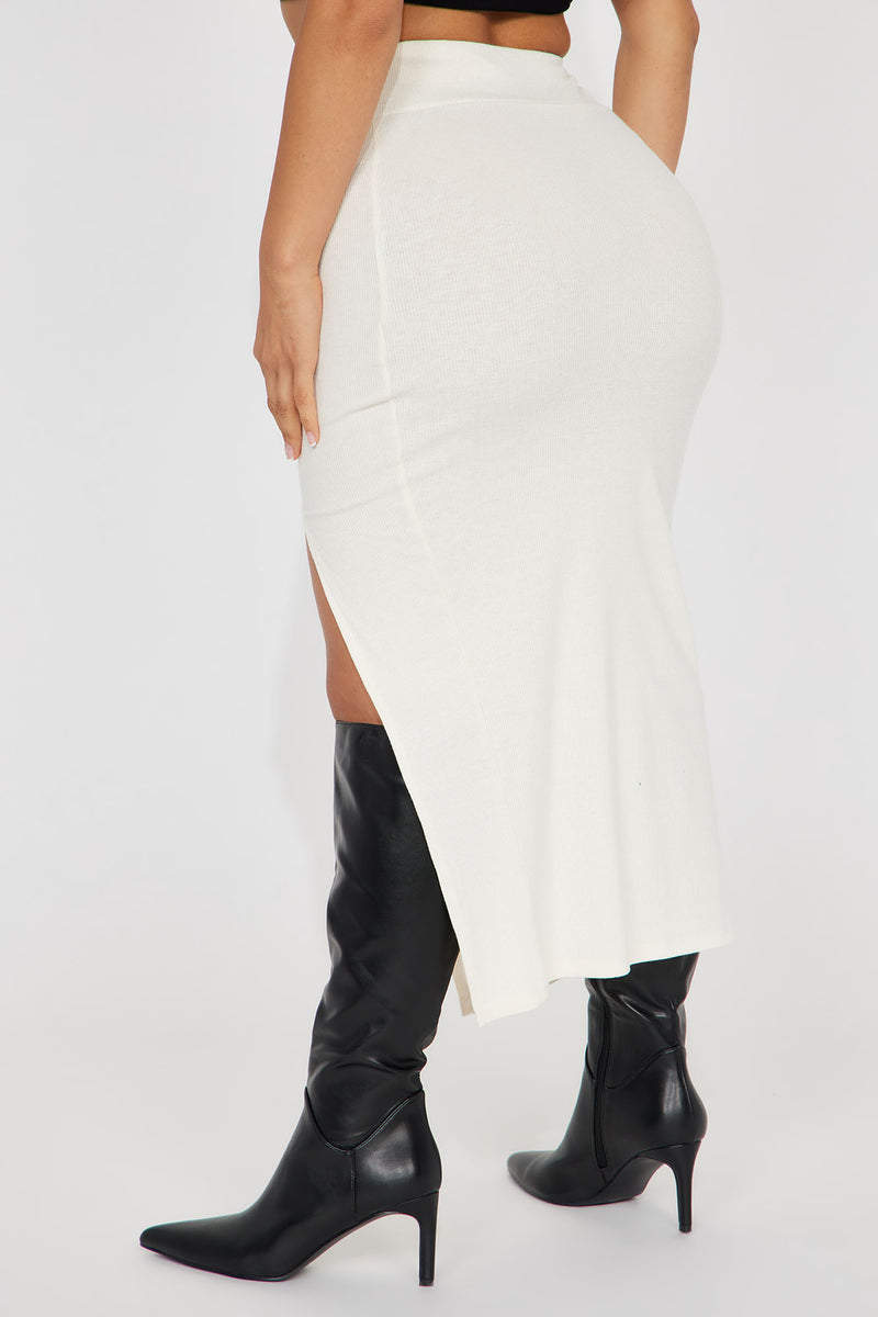 Addilynn Ribbed Slit Maxi Skirt - Cream | Fashion Nova, Skirts ...