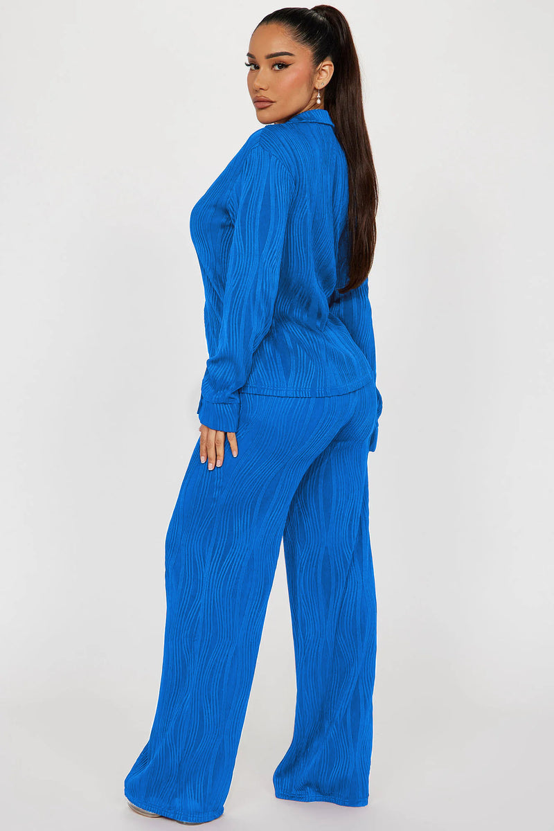 Anisa Textured Pant Set - Blue | Fashion Nova, Matching Sets | Fashion Nova