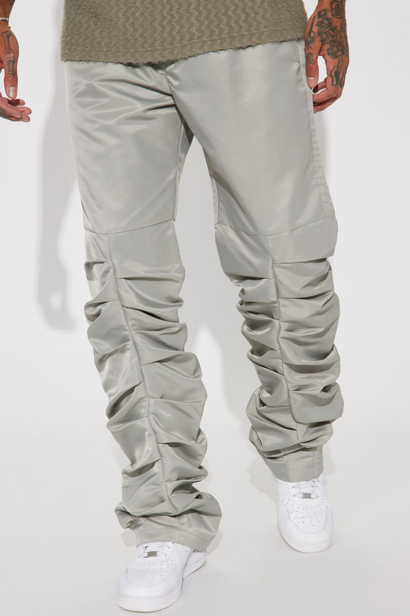 Pull Up Stacked Nylon Pants - Slate Grey | Fashion Nova, Mens Pants ...