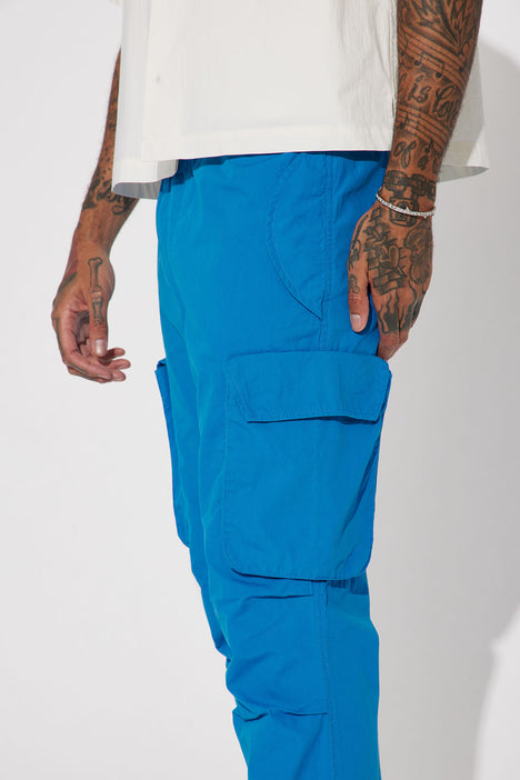 Main Character Cargo Parachute Pants - Blue, Fashion Nova, Pants