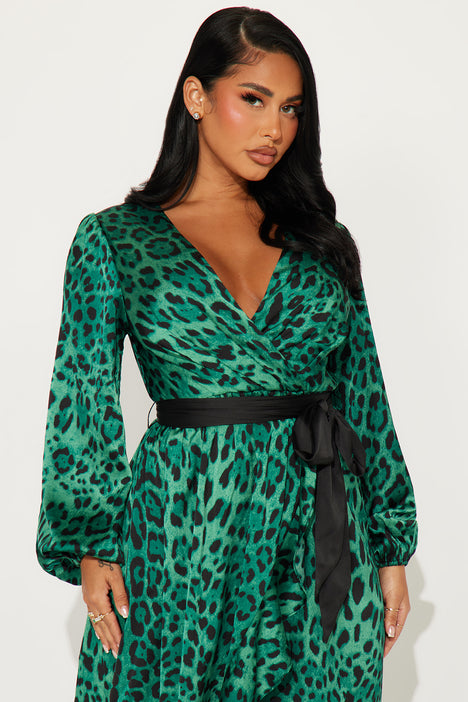 Marilyn Leopard Midi Dress - Green/combo | Fashion Nova, Dresses | Fashion  Nova