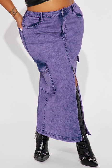 Lilac Purple Mini Denim Skirt | Motel – motelrocks-com-us
