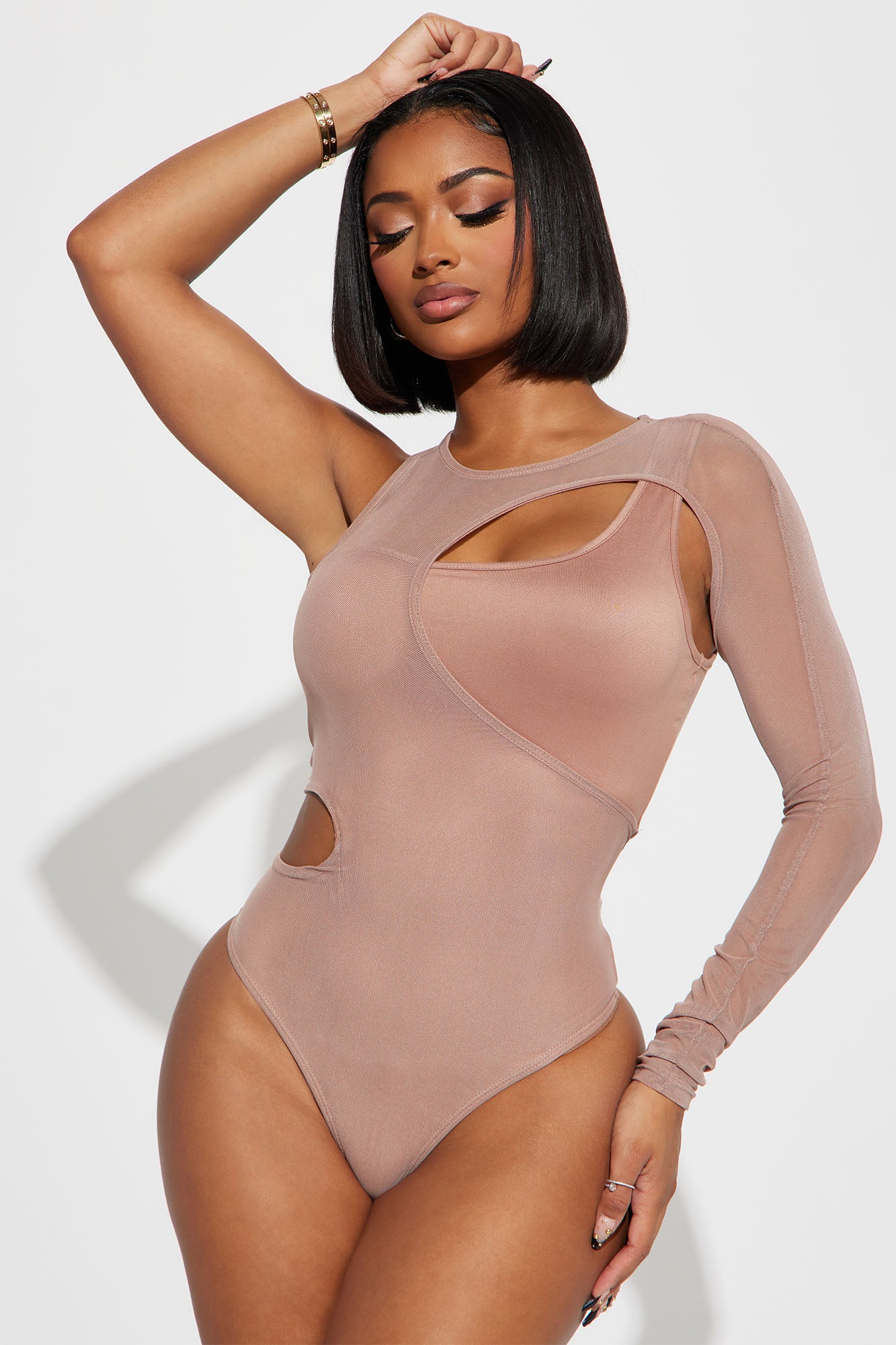 Open To It Ribbed Bodysuit - Taupe, Fashion Nova, Bodysuits