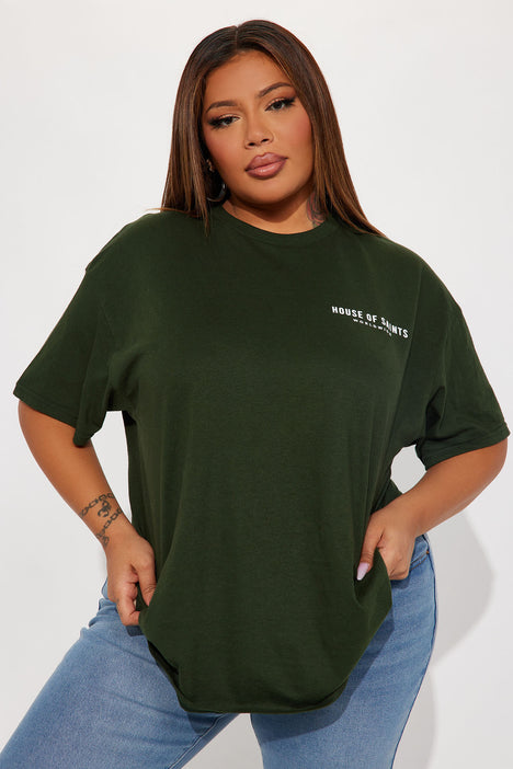 Women's House of Saints Tshirt in Green Size 2x by Fashion Nova