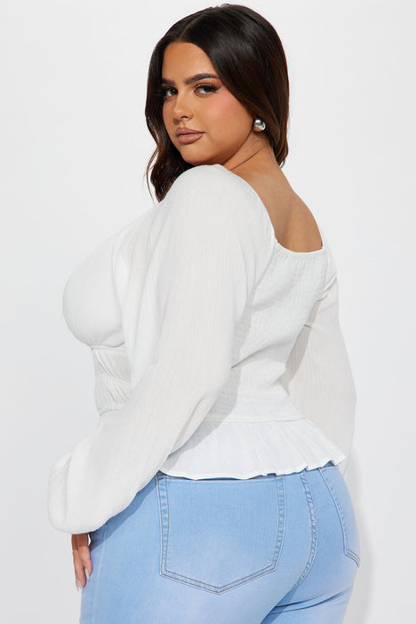 Sariah Eyelet Top - White  Fashion Nova, Shirts & Blouses