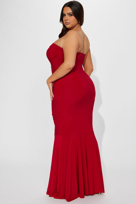 Shop - Plus Size Fashion Nova Red High Low Dress - Pageant Planet