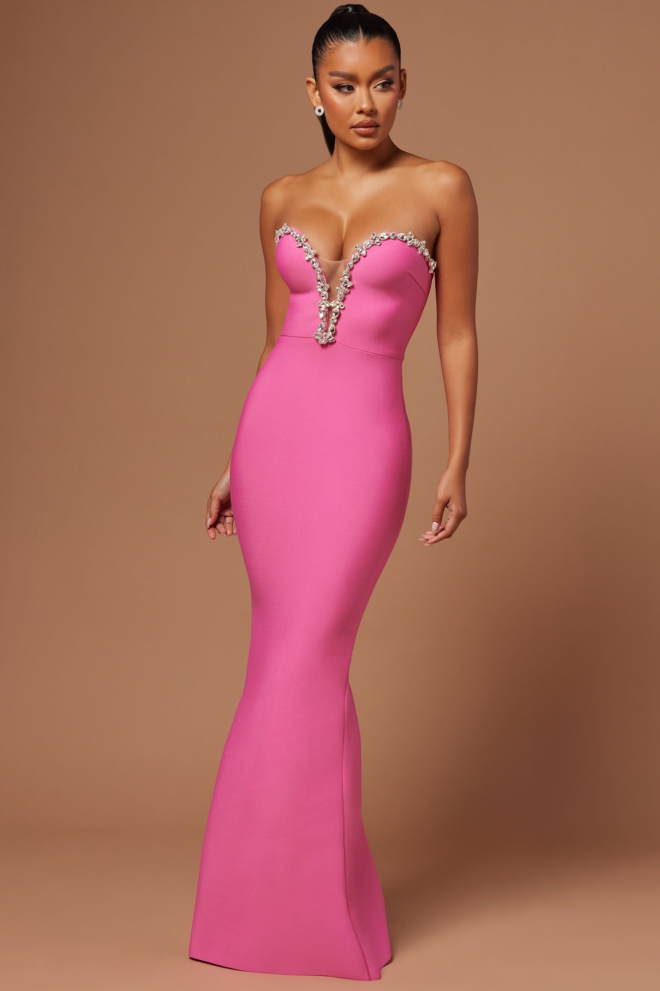 Odessa Embellished Bandage Gown - Hot Pink, Fashion Nova, Luxe