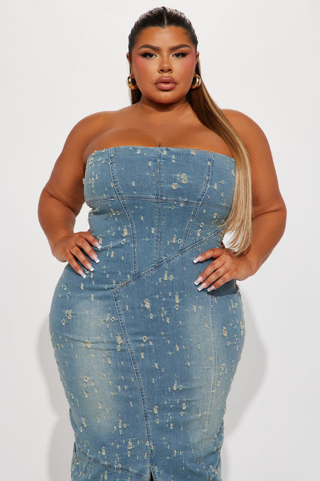 Deena Denim Maxi Dress - Light Wash, Fashion Nova, Dresses