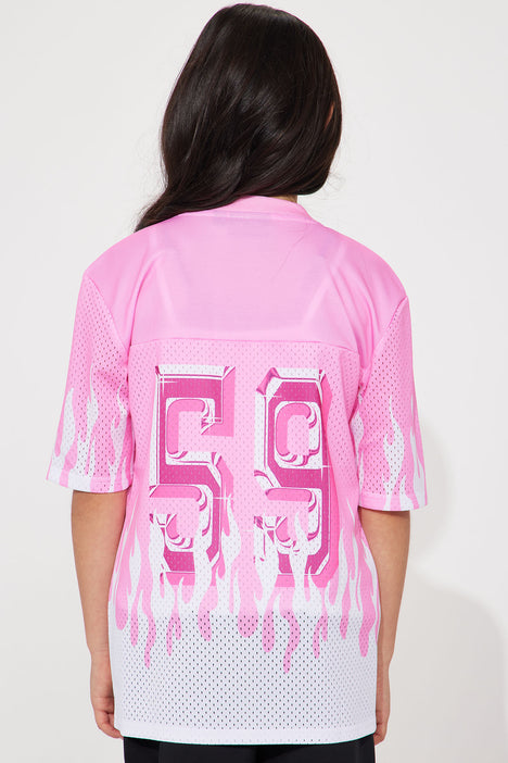 TEK GEAR DryTek Hot Pink Barbie Lined V-Neck T-Shirt Active Top