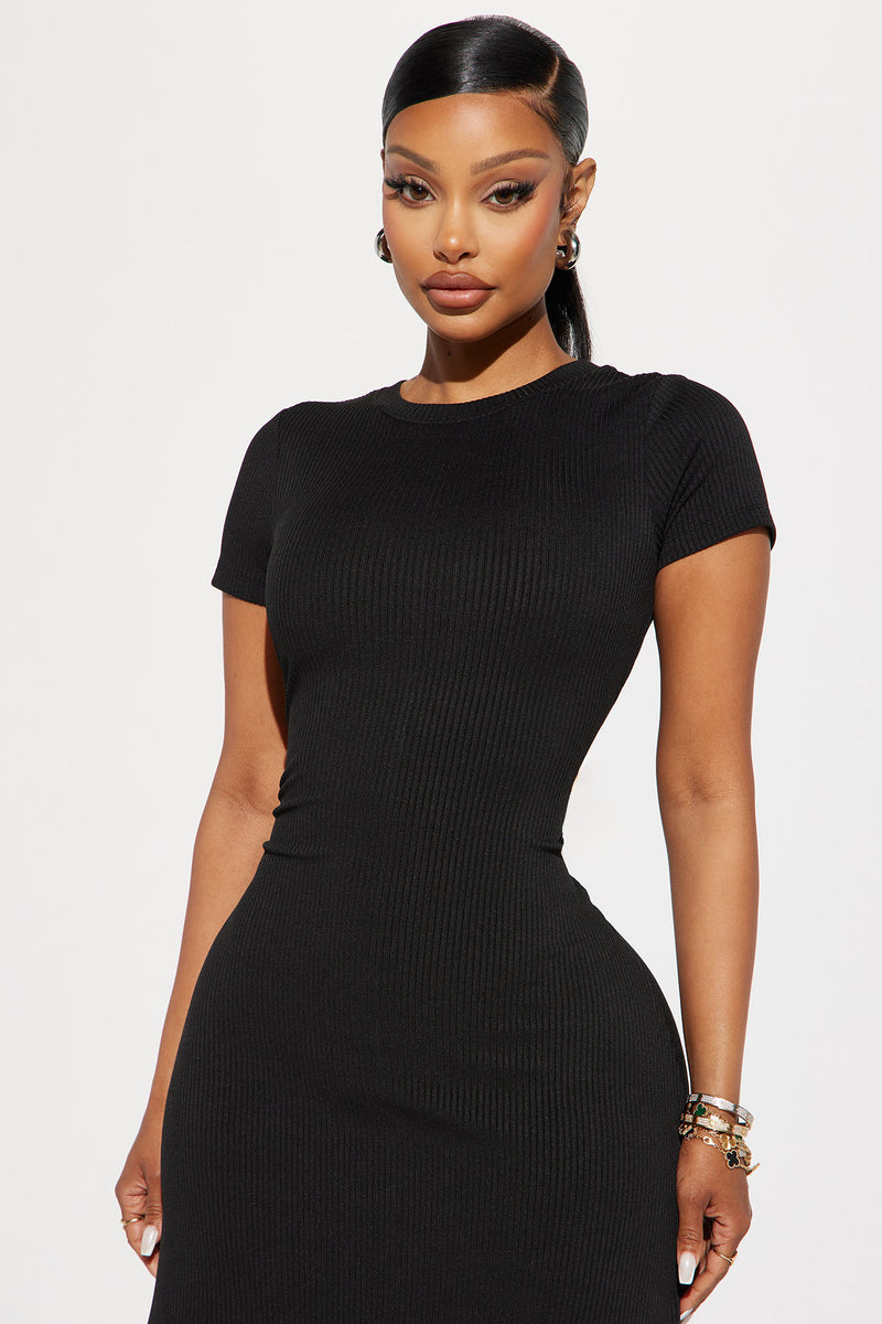 Madison Ribbed Midi Dress - Black | Fashion Nova, Dresses | Fashion Nova