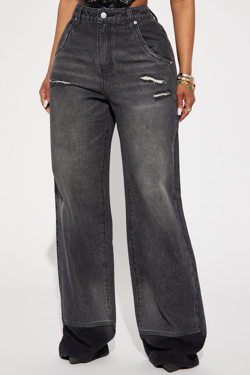 On Sight Ripped Baggy Jeans - Black Wash | Fashion Nova, Jeans ...