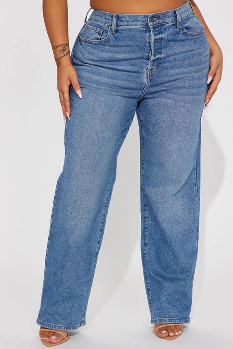 Long Lost 90's High Rise Straight Leg Jeans - Medium Wash, Fashion Nova,  Jeans