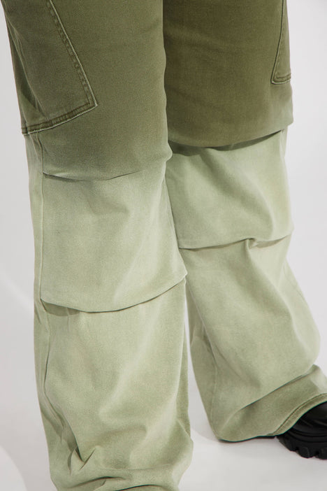 You Should Know Ombre Wide Leg Pant - Olive