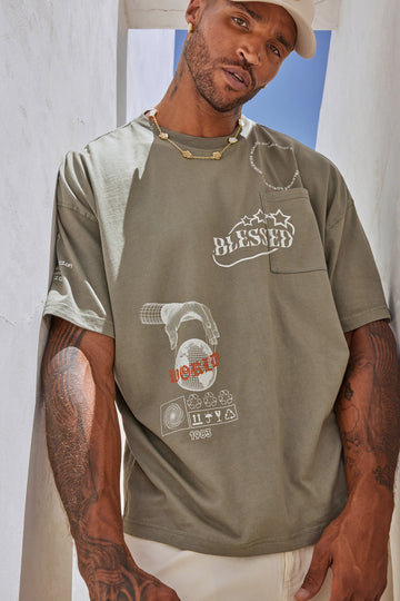 Men's Los Angeles 1986 Oversized Short Sleeve Tee Shirt Print in Black Size Large by Fashion Nova