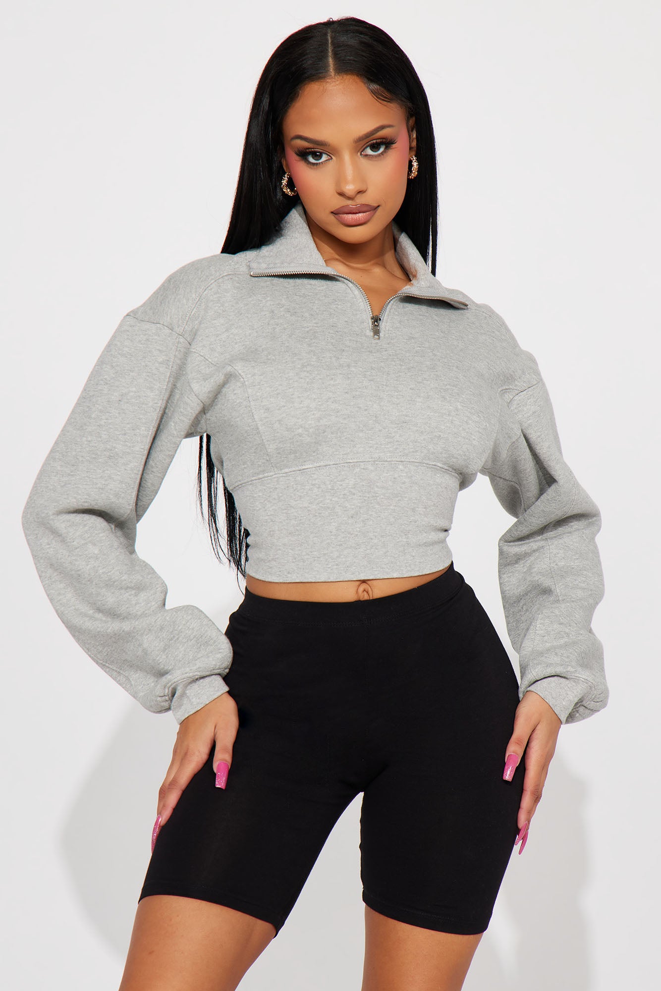 Crop half zip hot sale