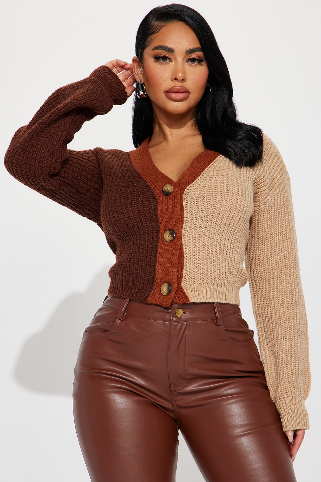 Katja Cardigan - Brown/combo | Fashion Nova, Sweaters | Fashion Nova