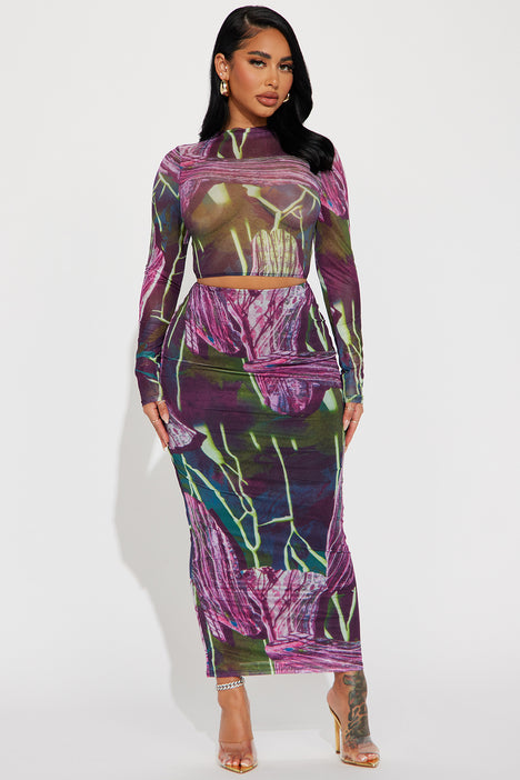 Violet Light Matching Tie Dye Set - Tella Couture