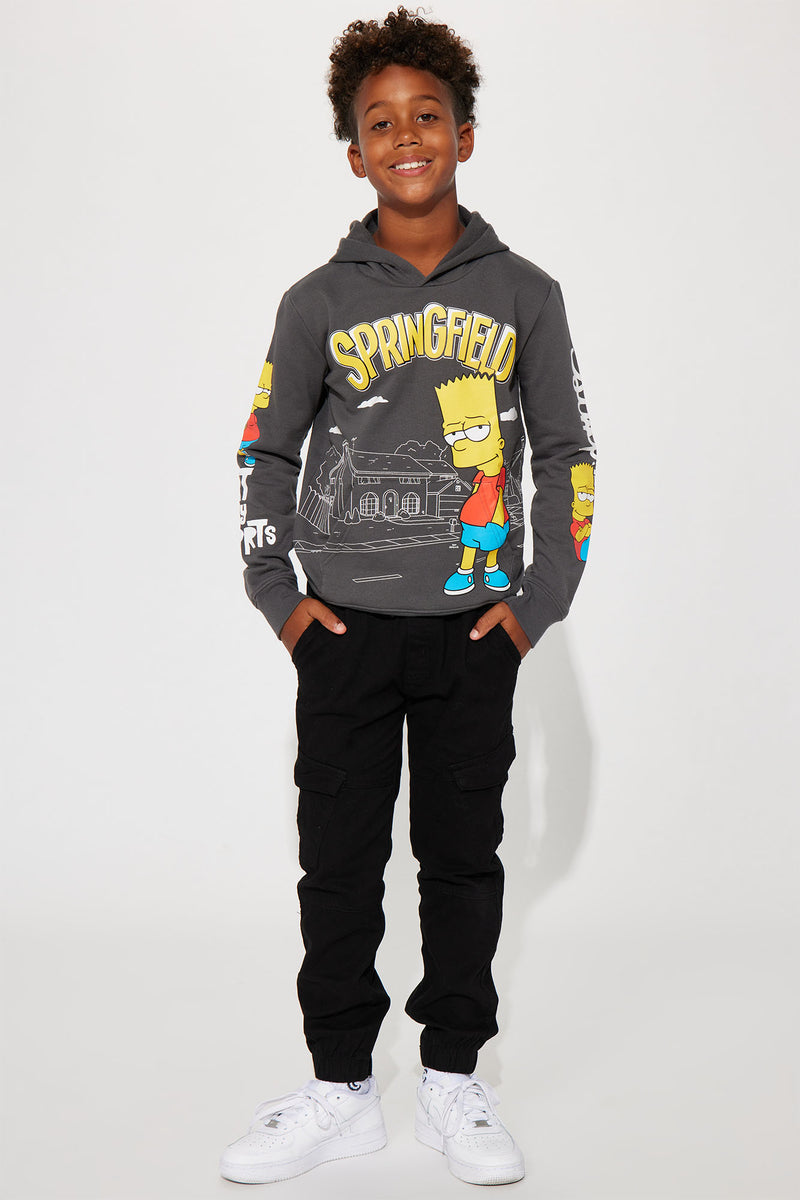 Mini Bart Springfield Fleece Hoodie - Charcoal | Fashion Nova, Kids ...