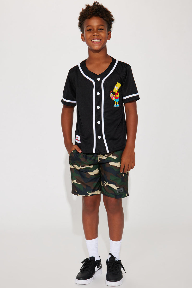 Mini Bart Kwik E Mart Baseball Jersey - Black | Fashion Nova, Kids Tops ...