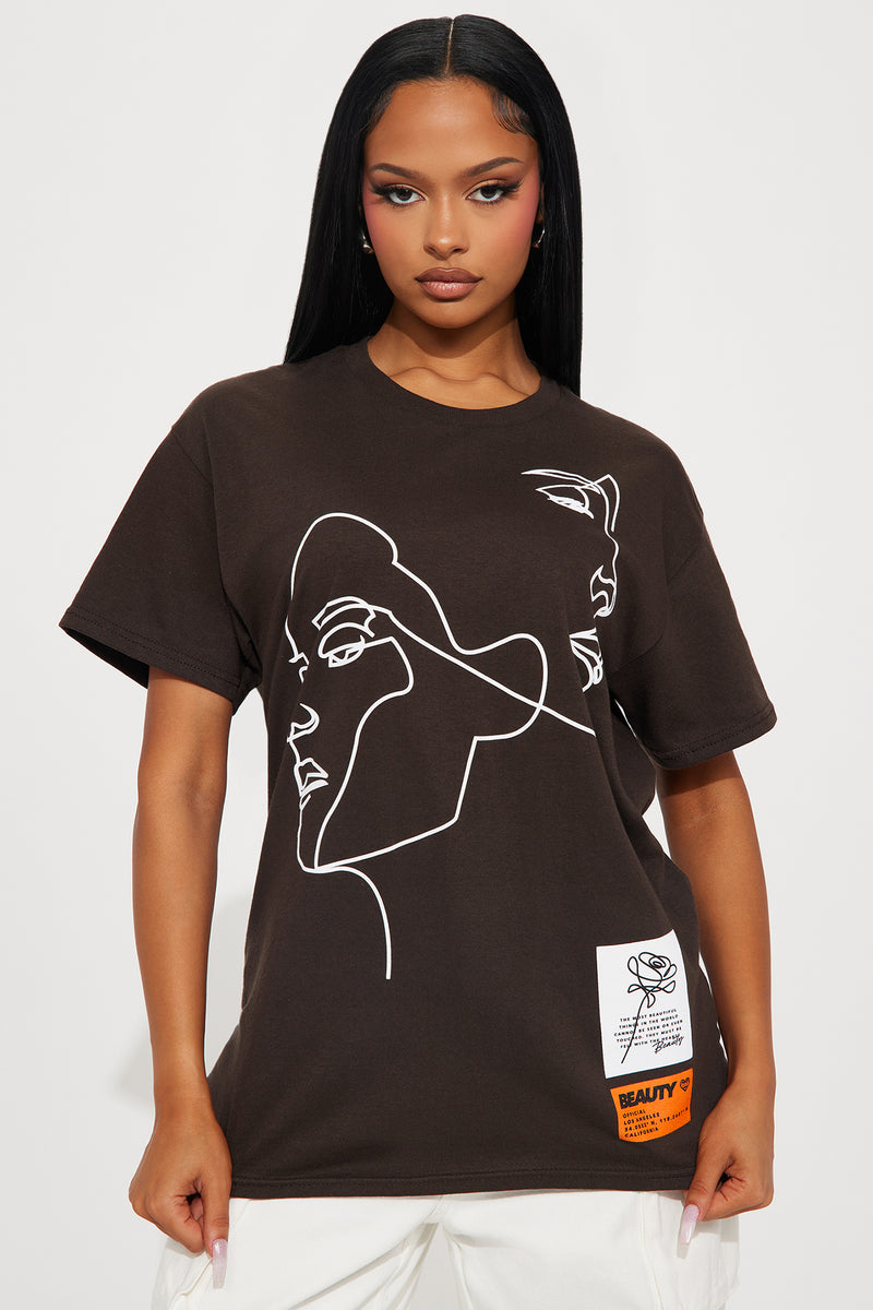 Twin Flame Graphic T-Shirt - Brown | Fashion Nova, Screens Tops and ...